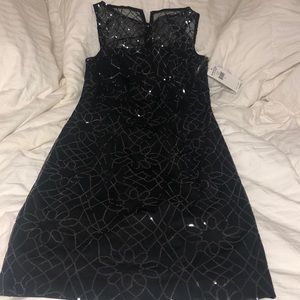Black sequined dress, new !